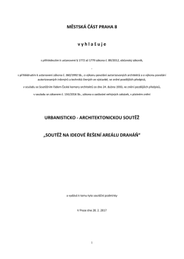 MĚSTSK&Aacute; Č&Aacute;ST PRAHA 8 vyhla &scaron; uje URBANISTICKO