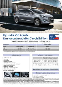 Hyundai i30 kombi Limitovaná nabídka Czech Edition