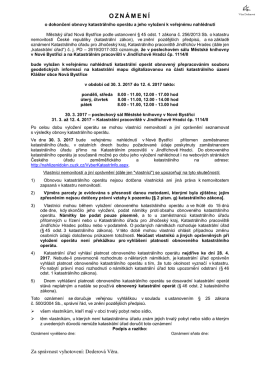 Oznámení o dokončení obnovy katastrálního