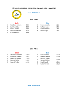 50m PRSA PŘEBOR PLAVECKÉHO KLUBU ZLÍN