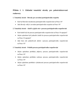 Příloha č. 1: Základní tematické okruhy pro polostrukturované