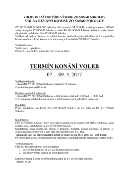 Volby do ZV a RK. - ZO SOSaD Sokolov