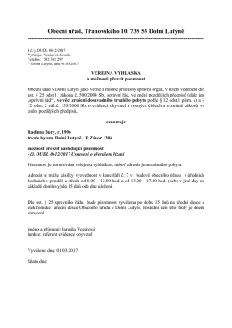 vyhláška - Obec Dolní Lutyně