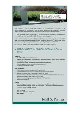 MZDOVÁ ÚČETNÍ / PAYROLL SPECIALIST ž/m - BRNO