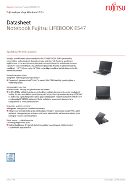Datasheet Notebook Fujitsu LIFEBOOK E547