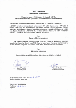 Veřejn&aacute; vyhl&aacute;&scaron;ka - sp&aacute;dov&yacute; obvod M&Scaron;.