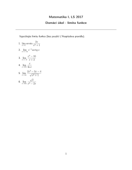 Matematika I, LS 2017 Domácí úkol