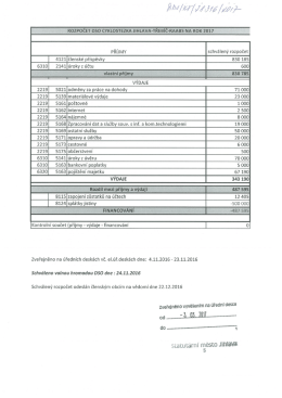 rozpočet DSO Cyklostezka Jihlava-Třebíč