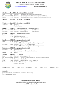 8. neděle v mezidob&iacute; - Ř&iacute;mskokatolick&aacute; farnost Keblov