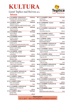 Program Lázně Teplice - březen 2017