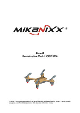 Manu&aacute;l Kvadrokopt&eacute;ra Modell SPIRIT X006