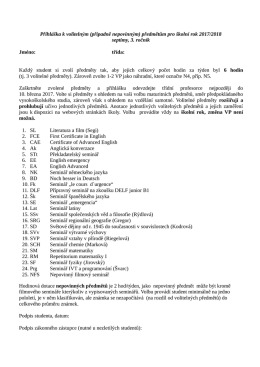 Přihláška k volitelným (případně nepovinným) předmětům