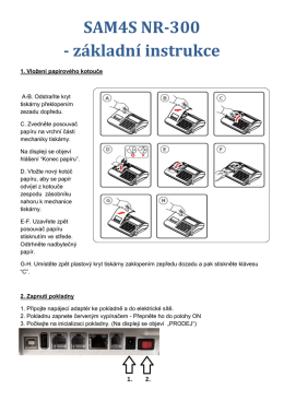 SAM4S NR-300 - základní instrukce