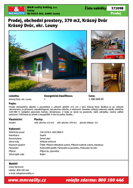 Prodej, obchodní prostory, 370 m2, Krásný Dvůr Krásný Dvůr, okr
