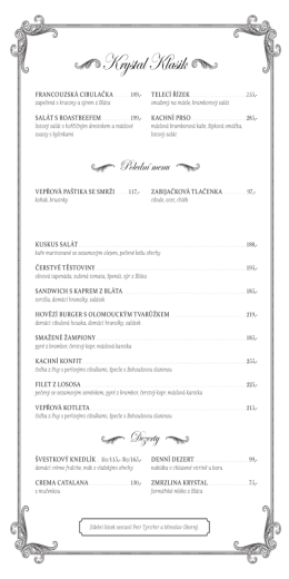 Polední menu - Krystal Bistro
