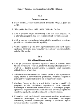 Stanovy Asociace muskul&aacute;rn&iacute;ch dystrofiků v ČR, z. s. Čl. I &Uacute;vodn&iacute;