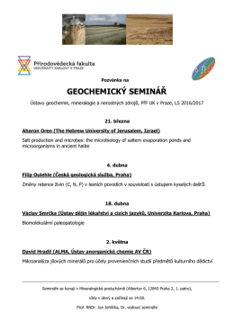 geochemick&yacute; semin&aacute;ř - Univerzita Karlova