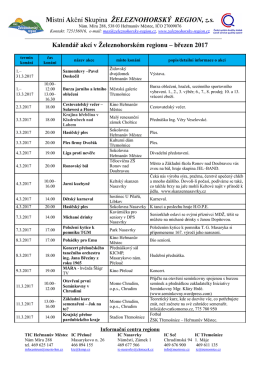 Kalendář akcí v Železnohorském regionu