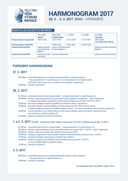 harmonogram 2017 - Veletrh Věda Výzkum Inovace