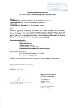 Žádost o informaci a odpověď 1/2017