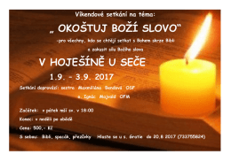 &bdquo; oko&scaron;tuj bož&iacute; slovo&ldquo; v hoje&scaron;&iacute;ně u seče
