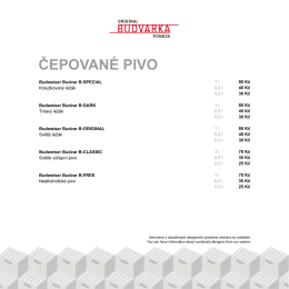 Nápojové menu - BUDVARKA ORIGINAL PIVNICE