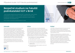Bezpečné studium na Fakultě podnikatelské VUT v Brně