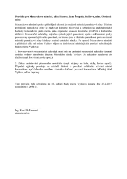 Pravidla pro Masarykovo náměstí a přilehlé ulice