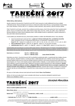 formul&aacute;ř přihl&aacute;&scaron;ky + tanečn&iacute; ř&aacute;d