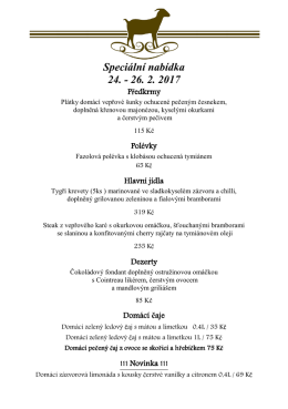 Speci&aacute;ln&iacute; nab&iacute;dka 24. - 26. 2. 2017