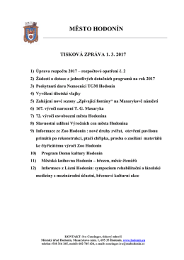 Tisková zpráva 1.3.2017