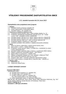 Výsledky projednání z 21. zasedání ZO