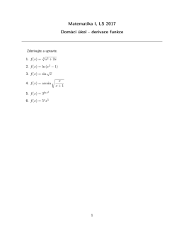 Matematika I, LS 2017 Domácí úkol