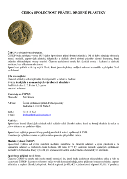 česk&aacute; společnost př&aacute;tel drobn&eacute; plastiky