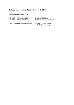 Zubn&iacute; pohotovostn&iacute; služby 4 a 5. 3. 2017