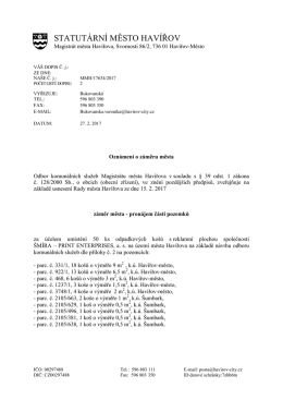 STATUT&Aacute;RN&Iacute; MĚSTO HAV&Iacute;ŘOV