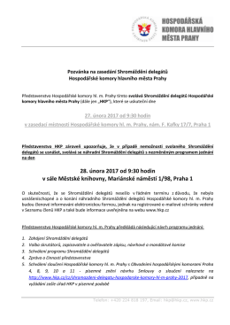 Pozvánka na Shromáždění delegátů HKP 2017