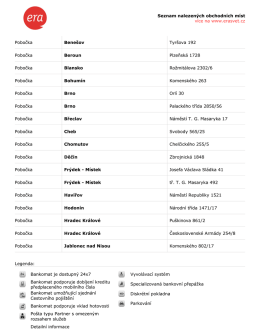 Seznam nalezených obchodních míst více na www.erasvet.cz