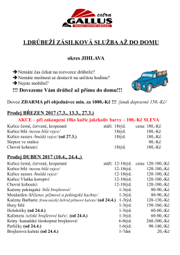 1.DRŮBEŽ&Iacute; Z&Aacute;SILKOV&Aacute; SLUŽBA AŽ DO DOMU