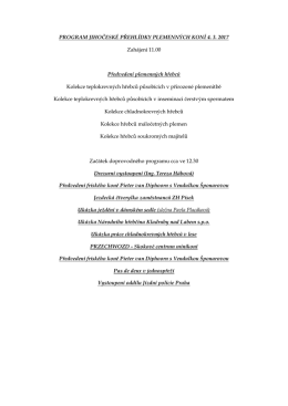 PROGRAM JIHOČESKÉ PŘEHLÍDKY PLEMENNÝCH KONÍ 4. 3