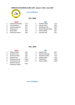 PŘEBOR PLAVECKÉHO KLUBU ZLÍN - žactvo 3. třída