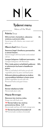 Týdenní menu