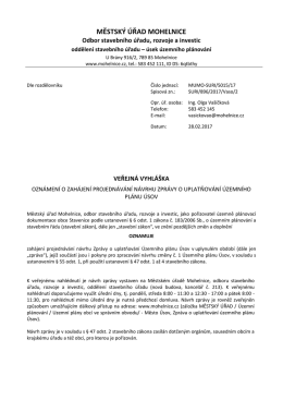 Veřejná vyhláška - Město Mohelnice