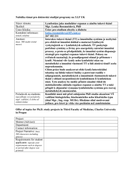 Nab&iacute;dka t&eacute;mat pro doktorsk&eacute; studijn&iacute; programy na 3.LF UK N&aacute;zev