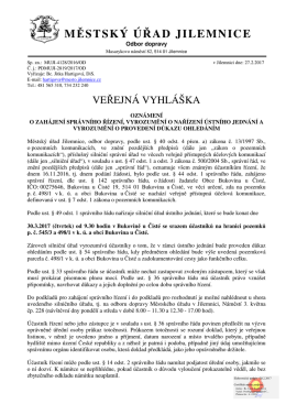 Veřejná vyhláška OD
