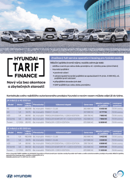 Ceník financování TARIF + TARIF BASIC