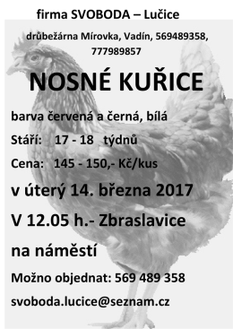 v úterý 14. března 2017 V 12.05 h.- Zbraslavice