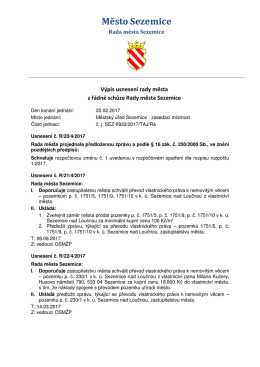 Výpis usnesení RM ze dne 22.02.2017