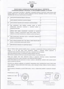 V&yacute;ročn&iacute; zpr&aacute;va o poskytov&aacute;n&iacute; informac&iacute; za rok 2016