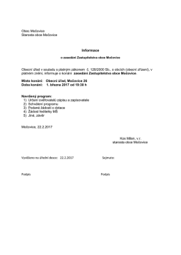 Informace - Močovice